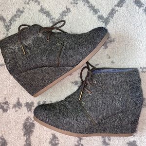 Toms desert Herringbone Bootie Wedges